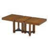 Modern Rustic 7 Piece Dining Table Set with Leaf and 6 Chairs, Brown