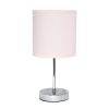 Chrome Mini Basic Tabletop Lamp with Fabric Shade, Blush Pink