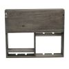 Bartow Wall Mounted Wood Wine Rack Shelf with Glass Holder, Rustic Gray