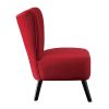 Unique Style Velvet Accent Chair with Button-Tufted Back, Red