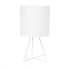 Down to the Wire Tabletop Lamp with Fabric Shade, White with White Shade