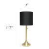 Gold Tapered Table Lamp with Black Fabric Drum Shade