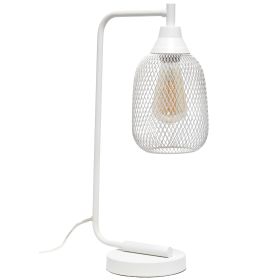 Industrial Mesh Desk Lamp, White