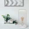 White Mesh Cylindrical Steel Table Lamp