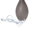 Oval Bowling Pin Base Ceramic Tabletop Lamp, Gray