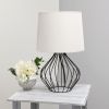 Geometrically Wired Lamp, White on Black