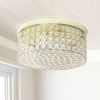 Glam 2 Light 12 Inch Round Flush Mount, Gold