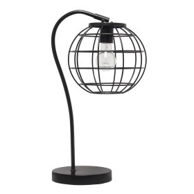 Arched Metal Cage Table Lamp, Black