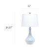 Droplet Table Lamp with Fabric Shade, Light Blue