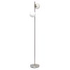 Mid-Century Modern Floor Lamp, Globe Shade, Brushed Nickel