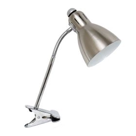 Adjustable Clip Light Desk Lamp, Brushed Nickel