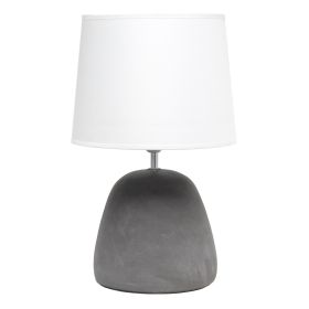 Round Concrete Tabletop Lamp, White