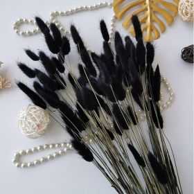 Dried Flowers Pampas Grass Mixed Bunny Rabbit Tail Lagurus Bouquet Wedding Christmas Decoration Natural Reed Flower Home Decora (Color: black rabbit tail, size: 30pcs)