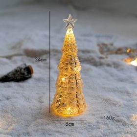 Christmas Decoration Glass Tree Home Desktop Decoration Light Up Small Night Light Christmas Gifts (Style: C)