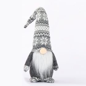 Christmas Decoration Faceless Figure Santa Claus Window Display (Color: Light Grey)