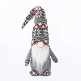 Christmas Decoration Faceless Figure Santa Claus Window Display (Color: Dark Grey)