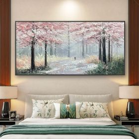 Hand Painted Oil Painting Blooming Colorful Tree On Canvas Abstract Plant Floral oil Painting Tree Landscape Bohemian Style Wall Deco Large Wall Art H (Style: 1, size: 150x220cm)