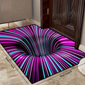 1pc, Illusion Floor Mat, Colourful 3D Swirl Illusion Rug, Abstract Geometric Non-Slip Area Rug For Living Room Mat, Bedroom Kitchen (size: 19.7"x31.5"-Purple)