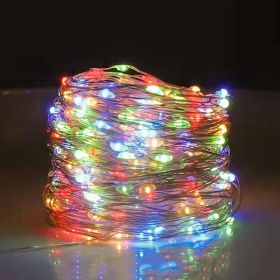 Solar Christmas String Lights; 33ft 100 LED Solar 8 Modes Outdoor Waterproof String Lights For Christmas Tree Garden Decoration (multi-color) (Color: Multi Color)