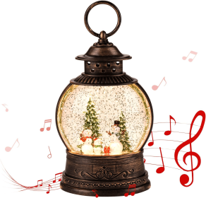 Christmas Lantern Snow Globe,Vintage Hanging Table Lamps,Holiday Party Decorations (Color: style 2)