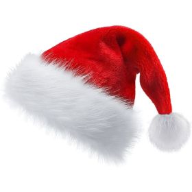 Christmas Hat, Santa Hat, Xmas Holiday Hat for Unisex Adults (Color: Color 1)