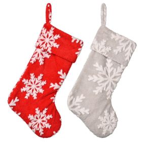 Christmas Socks Gift Bag Fireplace Xmas Tree Party Decoration (Color: Red)