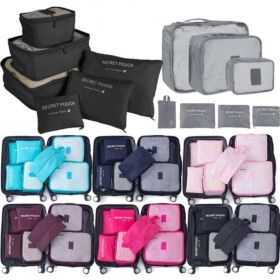 Suitcase Organizer Bags Set (Color: Black)