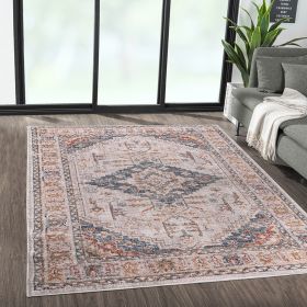 Vintage Medallion Woven Area Rug (Color: as Pic)