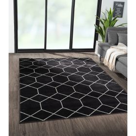 Trellis Geometric Woven Area Rug (Color: as Pic)