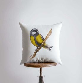 Watercolor Yellow Crest | Gifts | Brid Prints | Bird Decor |Accent Pillow Covers | Throw Pillow Covers | Pillow | Room Decor | Bedroom Decor (Cover & Insert: Cover only, Dimensions: 14x14)