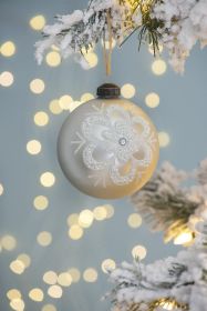 D3.9" Christmas Ball Ornaments, Glass Decorative Hanging Ball Christmas Tree Ornaments for Holiday Party Decorations, Set of 6 (Color: as Pic)