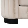 41.5" Velvet Modern Single Chair with Thick Removable Seat Cushion, Beige/Gray