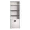 Traditional 5 Shelf Bookcase with Doors in White or Black