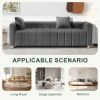 82*30" Modern Teddy Velvet Sofa,2-3 Seat Mid Century Indoor Couch, Exquisite Upholstered Loveseat with Striped Decoration for Living Room,Bedroom,Apar