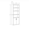 Traditional 5 Shelf Bookcase with Doors in White or Black