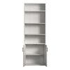 Traditional 5 Shelf Bookcase with Doors in White or Black