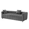 82*30" Modern Teddy Velvet Sofa,2-3 Seat Mid Century Indoor Couch, Exquisite Upholstered Loveseat with Striped Decoration for Living Room,Bedroom,Apar