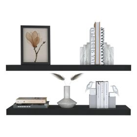 Ecco 31.5" Wide Floating Shelves 2 in Gray, Brown or Black (Color: Black)