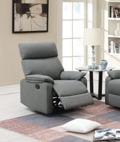 Gray Color Burlap Fabric Recliner Motion Sofa or Chair (Seating Size: Chair)