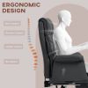 Executive PU Leather Ergonomic Office Chair with Footrest, Brown/Black/White