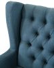 Irwin 29.5" Linen Button-Tufted Wingback Chair - Blue or Beige