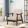 Mid-Century Modern Tufted Accent Chair with Beige or Dark Gray Upholstery