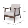 Mid-Century Modern Tufted Accent Chair with Beige or Dark Gray Upholstery